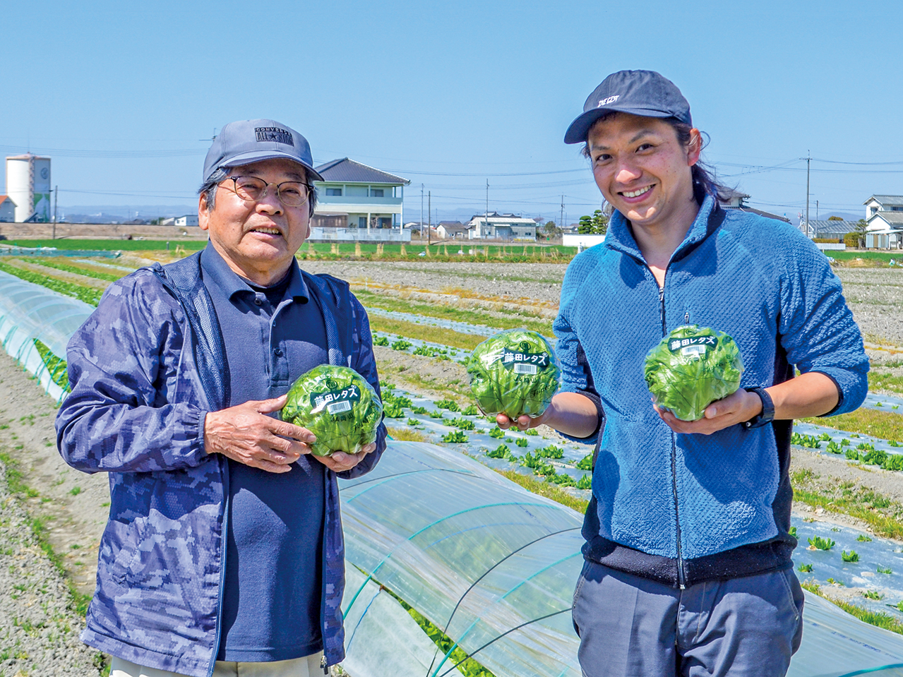 研修先の守屋光男さん（左）と原田俊則さん（右）