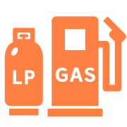 ピクトグラム：LPガスボンベとガソリン給油機