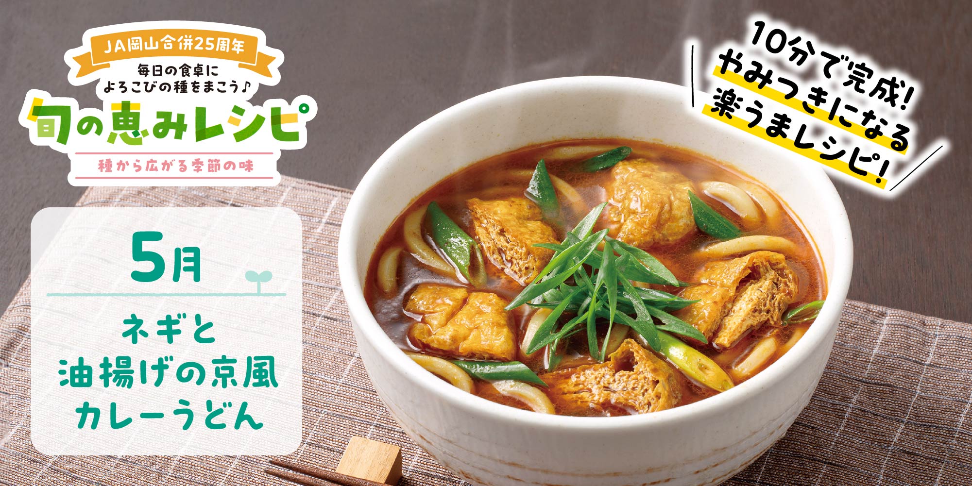 ネギと油揚げの京風カレーうどん